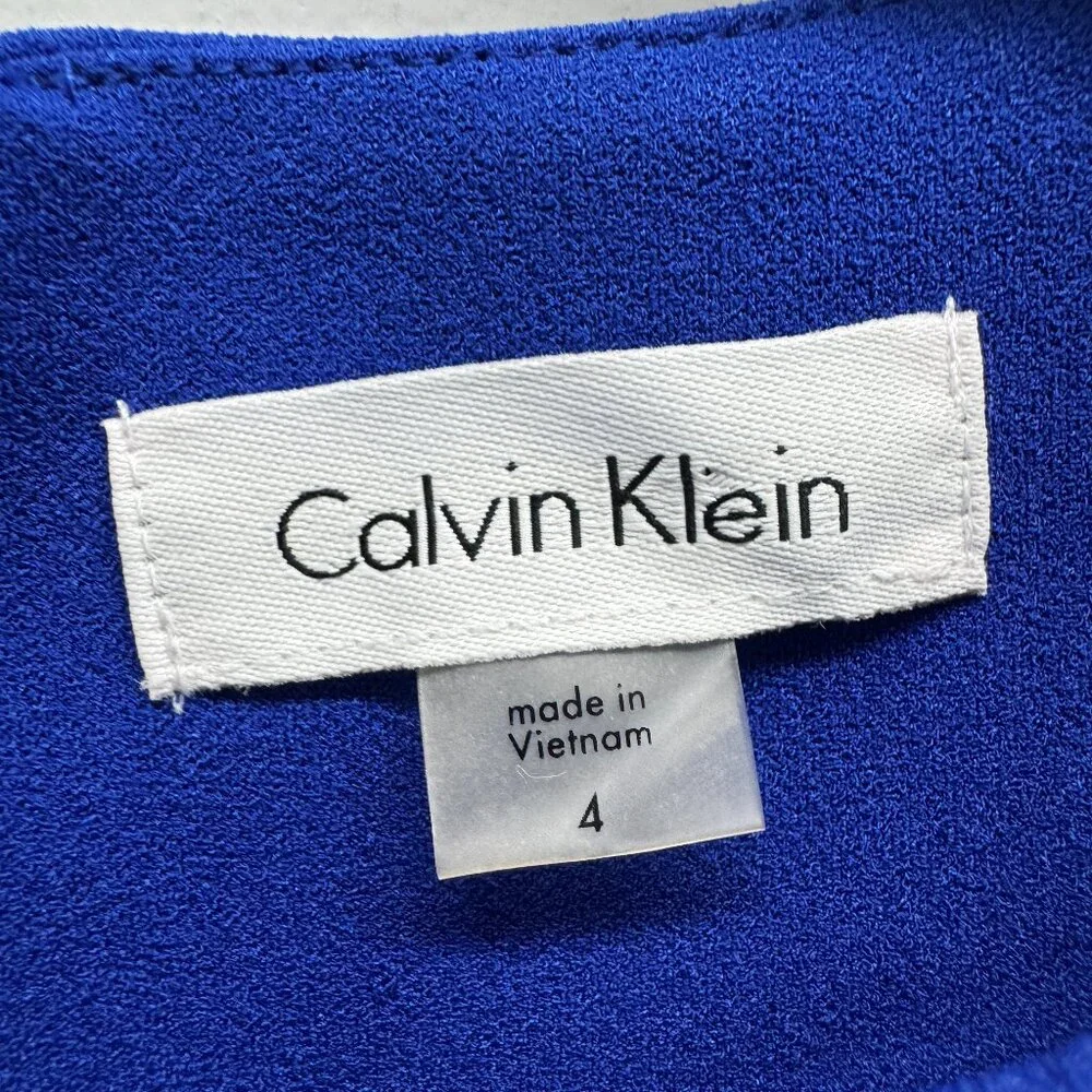 Calvin Klein Starburst Sheath Dress - Size 4, Ultramarine Blue, NWT - Picture 4 of 11